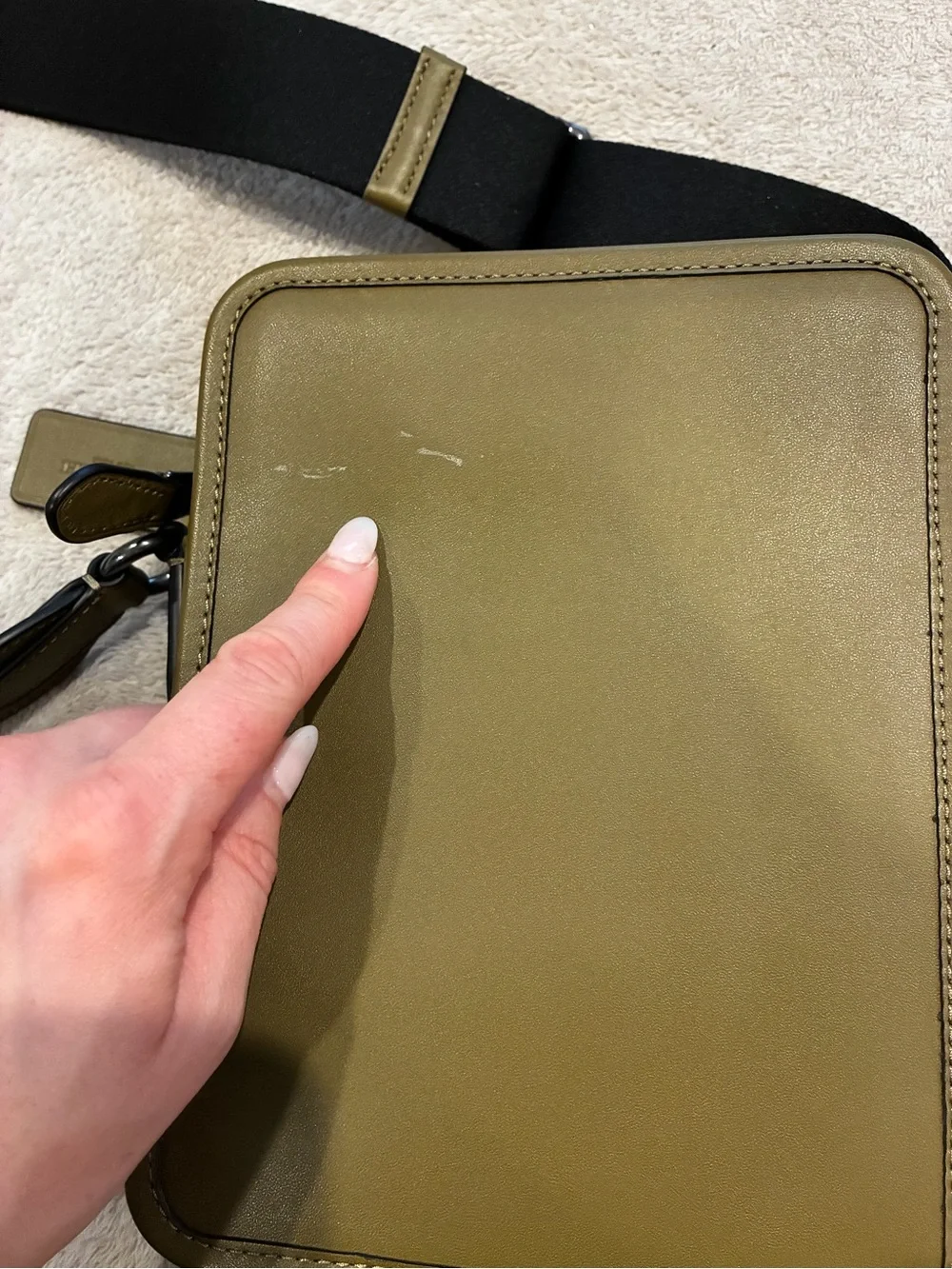 COACH Olive Green Leather Crossbody Bag